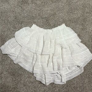 Aerie White Layered A-Line Skirt